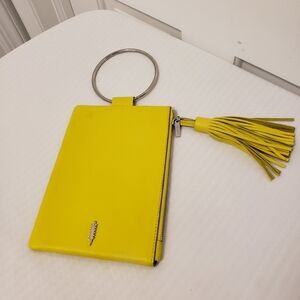 EC Thacker "Nolita" Clutch Bright Yellow Leather Zip Close Stylish, Chic